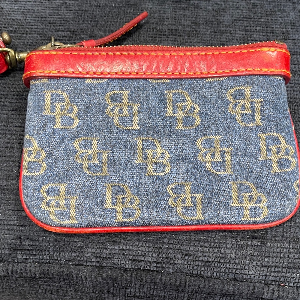 Dooney & Bourke Red and Blue Logo Wristlet - Picture 5 of 9